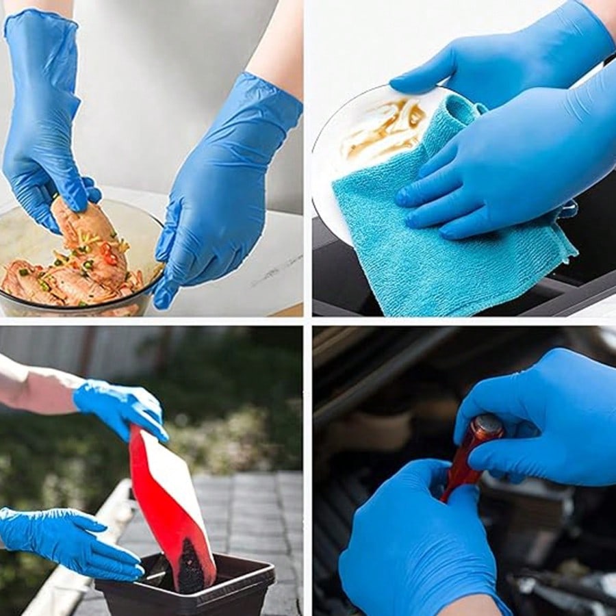 Nitrile Mechanic Glove - 100 luvas descartáveis de nitrilo de